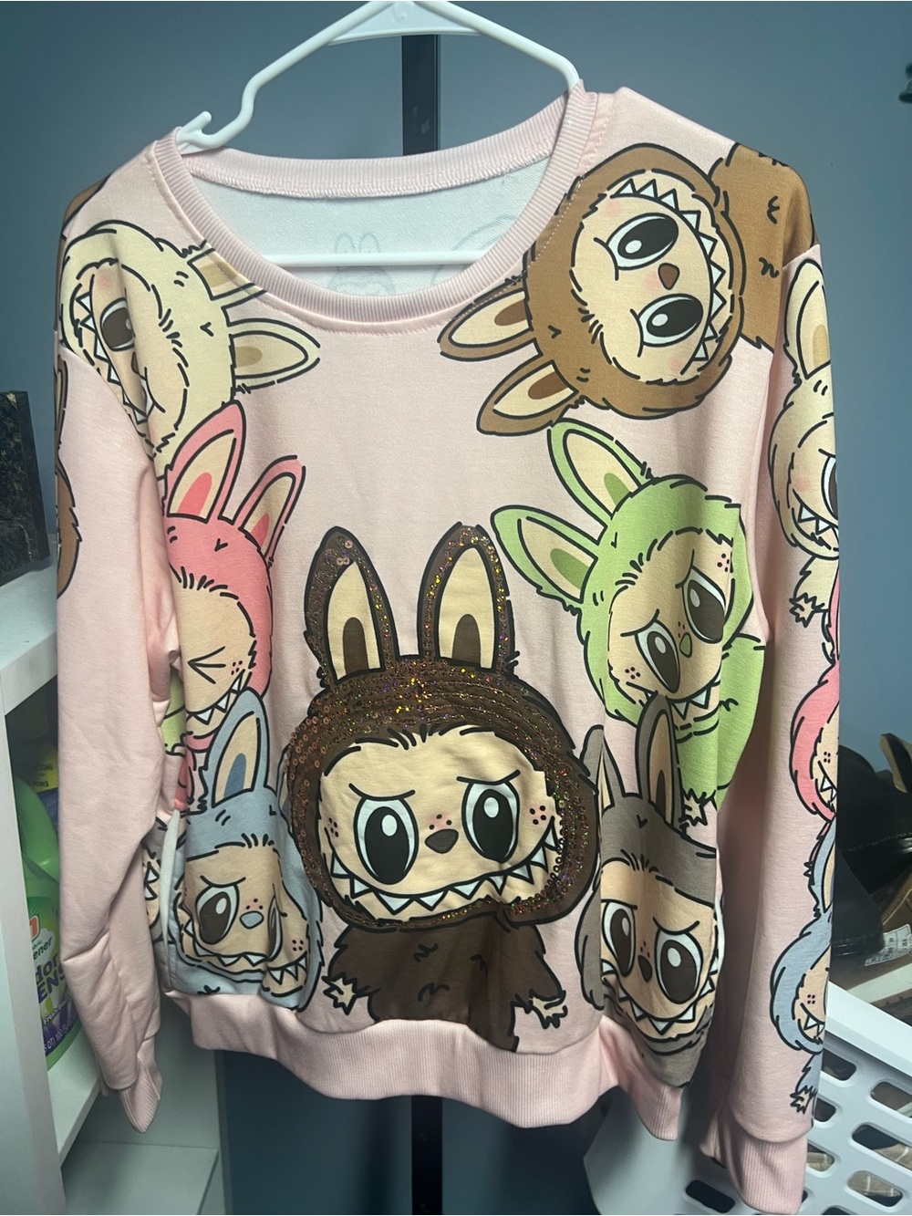 Girls' Pink Character Print Sweatshirt